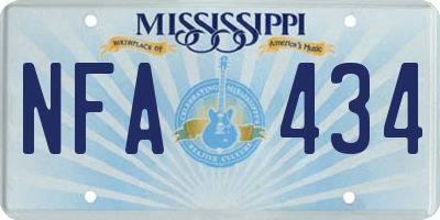 MS license plate NFA434