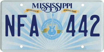 MS license plate NFA442