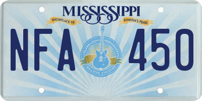 MS license plate NFA450