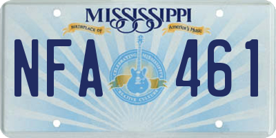 MS license plate NFA461