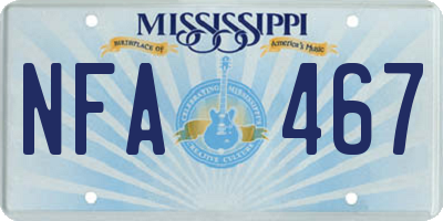 MS license plate NFA467