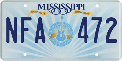MS license plate NFA472