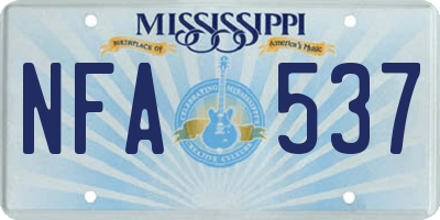MS license plate NFA537