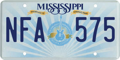 MS license plate NFA575