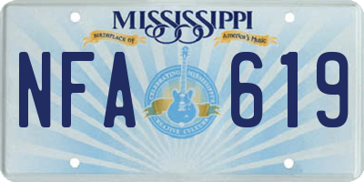 MS license plate NFA619