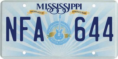 MS license plate NFA644