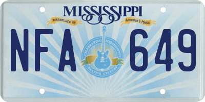 MS license plate NFA649
