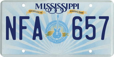 MS license plate NFA657