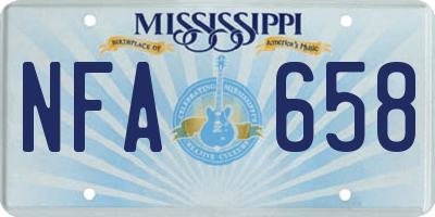 MS license plate NFA658