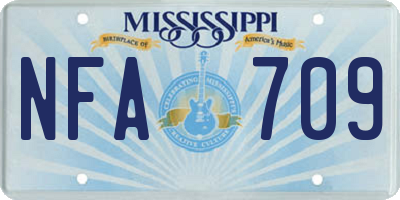 MS license plate NFA709