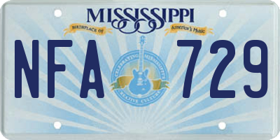 MS license plate NFA729