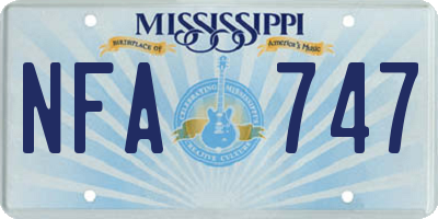 MS license plate NFA747
