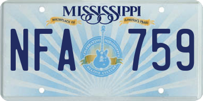 MS license plate NFA759