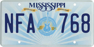 MS license plate NFA768