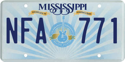 MS license plate NFA771
