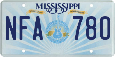 MS license plate NFA780