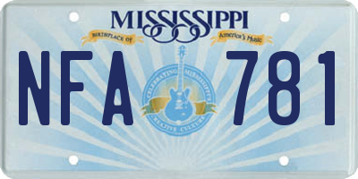 MS license plate NFA781