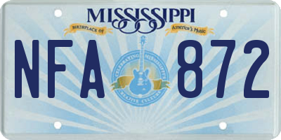 MS license plate NFA872