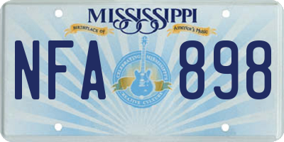 MS license plate NFA898