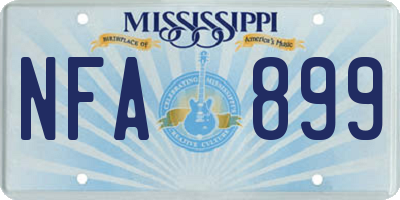 MS license plate NFA899