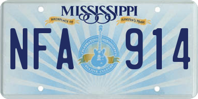 MS license plate NFA914
