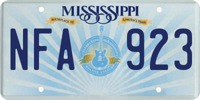 MS license plate NFA923