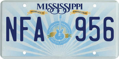MS license plate NFA956