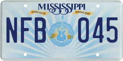MS license plate NFB045