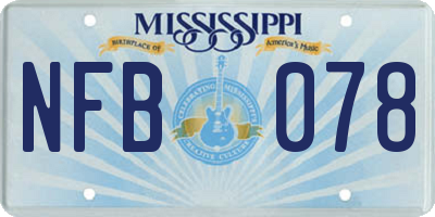 MS license plate NFB078
