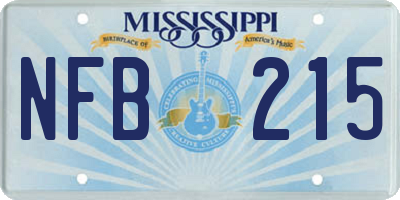 MS license plate NFB215