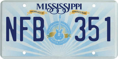 MS license plate NFB351
