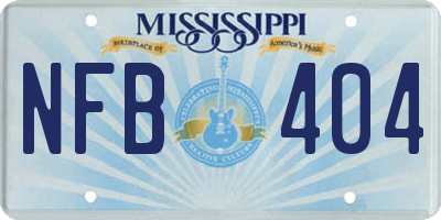 MS license plate NFB404