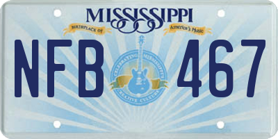 MS license plate NFB467