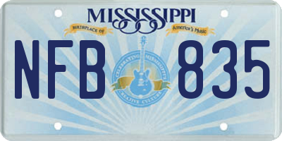 MS license plate NFB835