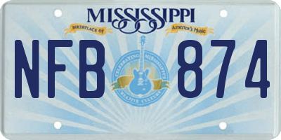 MS license plate NFB874