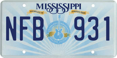 MS license plate NFB931