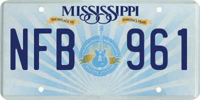 MS license plate NFB961