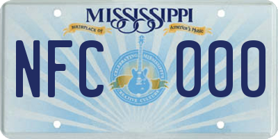 MS license plate NFC000