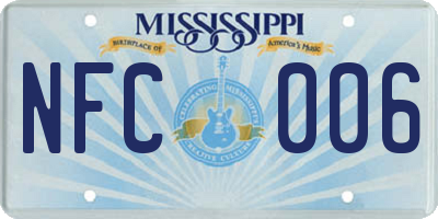 MS license plate NFC006