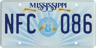 MS license plate NFC086