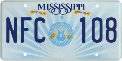 MS license plate NFC108