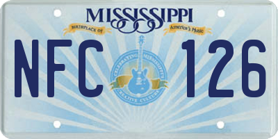 MS license plate NFC126