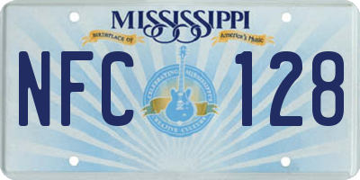 MS license plate NFC128
