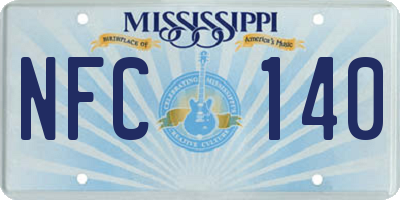 MS license plate NFC140