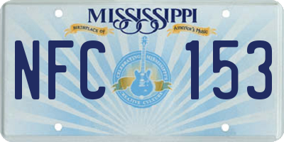 MS license plate NFC153