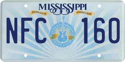 MS license plate NFC160