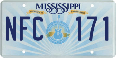 MS license plate NFC171