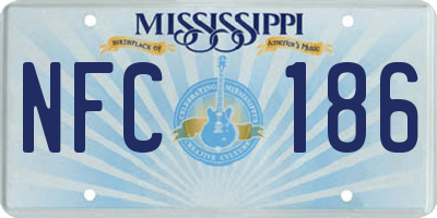 MS license plate NFC186