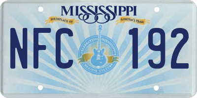 MS license plate NFC192