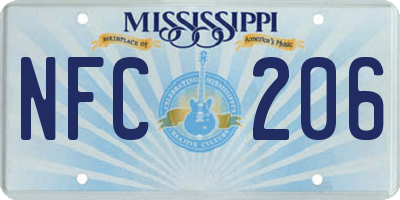 MS license plate NFC206